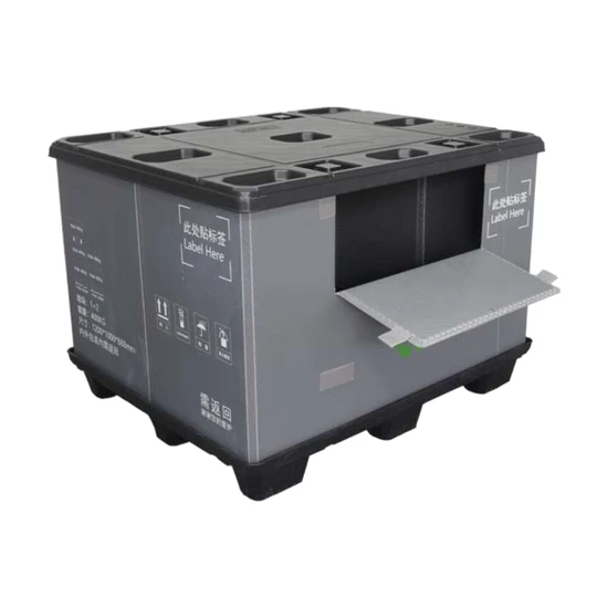 Collapsible Plastic Sleeve Pallet Box for Warehouse Storage